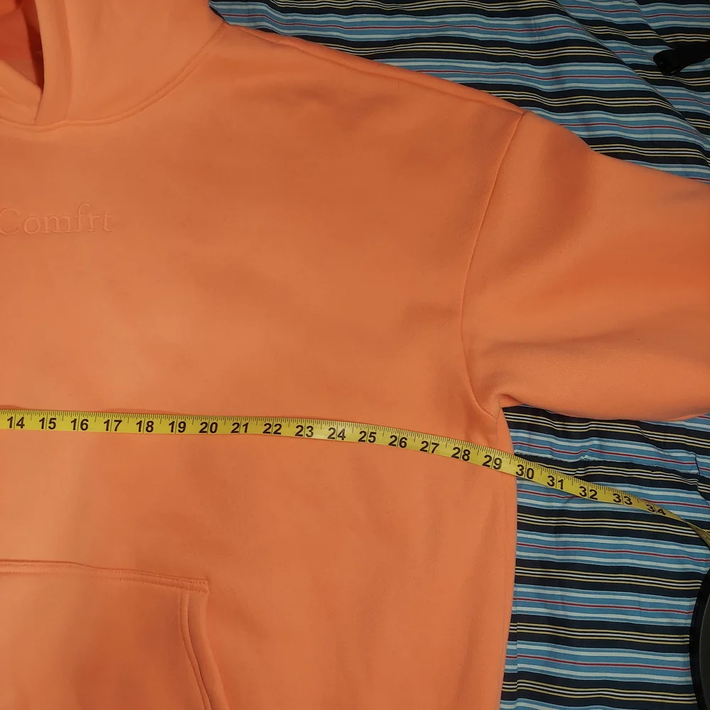 Comfrt Signature Heavyweight Hoodie Coral Pink Unisex 3XL EUC Oversized Luxury - Picture 8 of 10